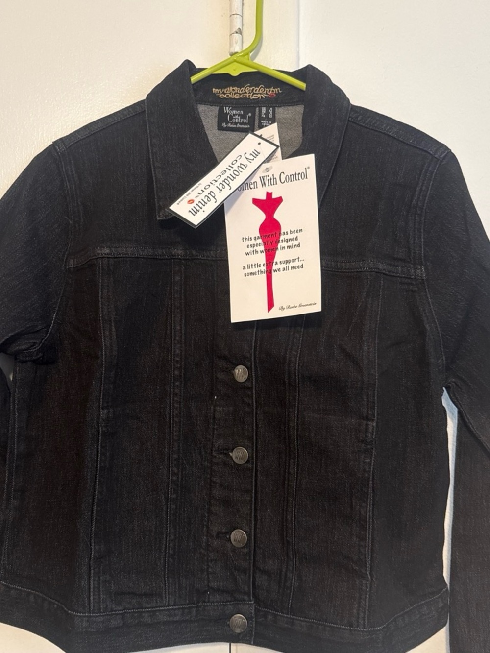 Women With Control Black Jean Jacket